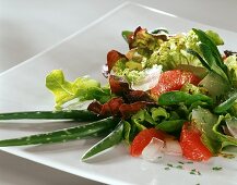 Mixed salad leaves with Aloe vera and grapefruit