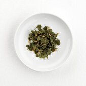 Birch leaf tea (dry) on plate