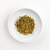 Mistletoe tea (dry) on plate