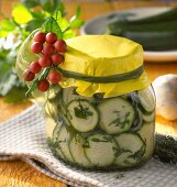 Pickled courgettes