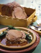 Roast veal with potato crust