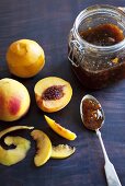 Fresh peaches and chutney