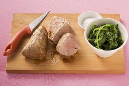 Veal fillet with spinach