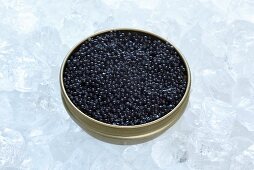 Black caviar in tin
