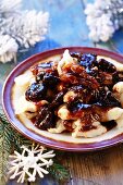 Dumplings with damson sauce for Christmas (Poland)