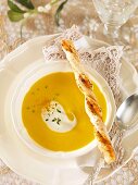 Carrot soup with savoury stick (Christmas)