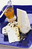 Feta cheese with pepper and honey