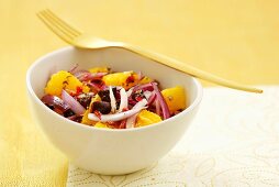 Orange and onion salad with olives