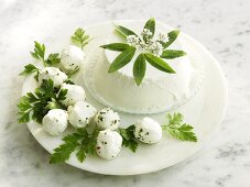 Fresh goat's cheese and ricotta with fresh herbs