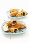 Black pudding and apple pasties with yeast pastry