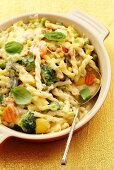 Pasta and vegetable bake with basil
