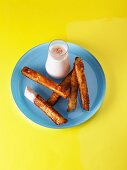 Mouillettes (fingers of toast, France) with dip