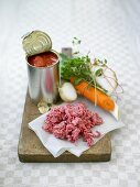 Ingredients for bolognese sauce