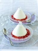 Cardamom panna cotta with pomegranate syrup