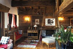 Living room in a mountain hut (France)