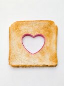 Slice of toast with a heart cut out