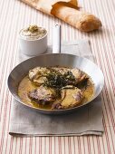 Veal chops with mascarpone & bean puree