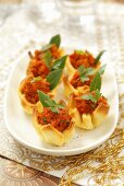 Dough parcels filled with bolognese