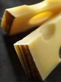 Two pieces of Emmental cheese from Savoy