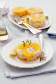 Chicken and peaches in aspic