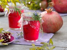 Pomegranate jelly with rosemary