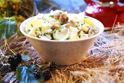 Potato salad with mushrooms