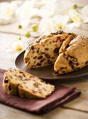 Pandolce genovese (Sweet bread with raisins, candied fruit & pine nuts)