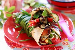 Grilled vegetable wraps