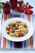 Sweetcorn soup with meatballs (Spain)
