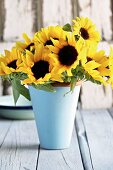 Vase of sunflowers