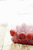 Raspberries in freezer bag