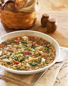 Lentil soup with spinach
