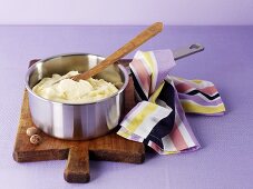 Mashed potato in a pan