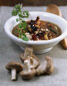 Shiitake mushroom and lentil soup