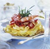 Noodles with shrimps