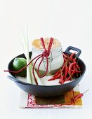 Thai coconut soup with ingredients to give as a gift