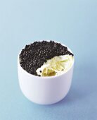Leek mousse with caviar