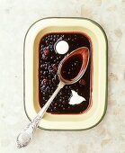 Elderberry soup with meringue