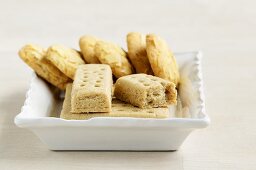 Shortbread biscuits and almond butter biscuits