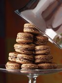 Chocolate macarons (filled macaroon biscuits)