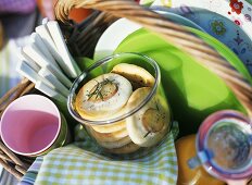 Potato biscuits with rosemary for picnic