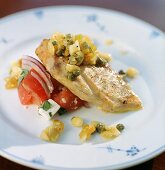 Grilled chicken steak with salad