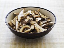 Dried shiitake mushrooms in a bowl
