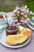 Ginger jam, toast and butter