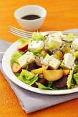 Salad with plums, beetroot and feta