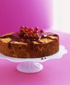 Apple cake with redcurrants