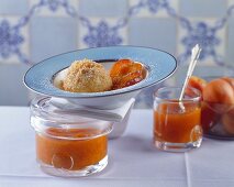 Apricot dumplings and apricot jam
