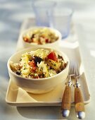 Lemon couscous with peppers and olives