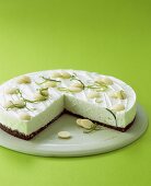 Lime cheesecake with chocolate biscuit base