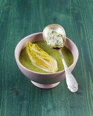 Lettuce soup with gremolata